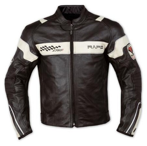 Giacca Pelle Foderata Moto Sport Custom Protezioni CE Rinforzo Schiena Bianco