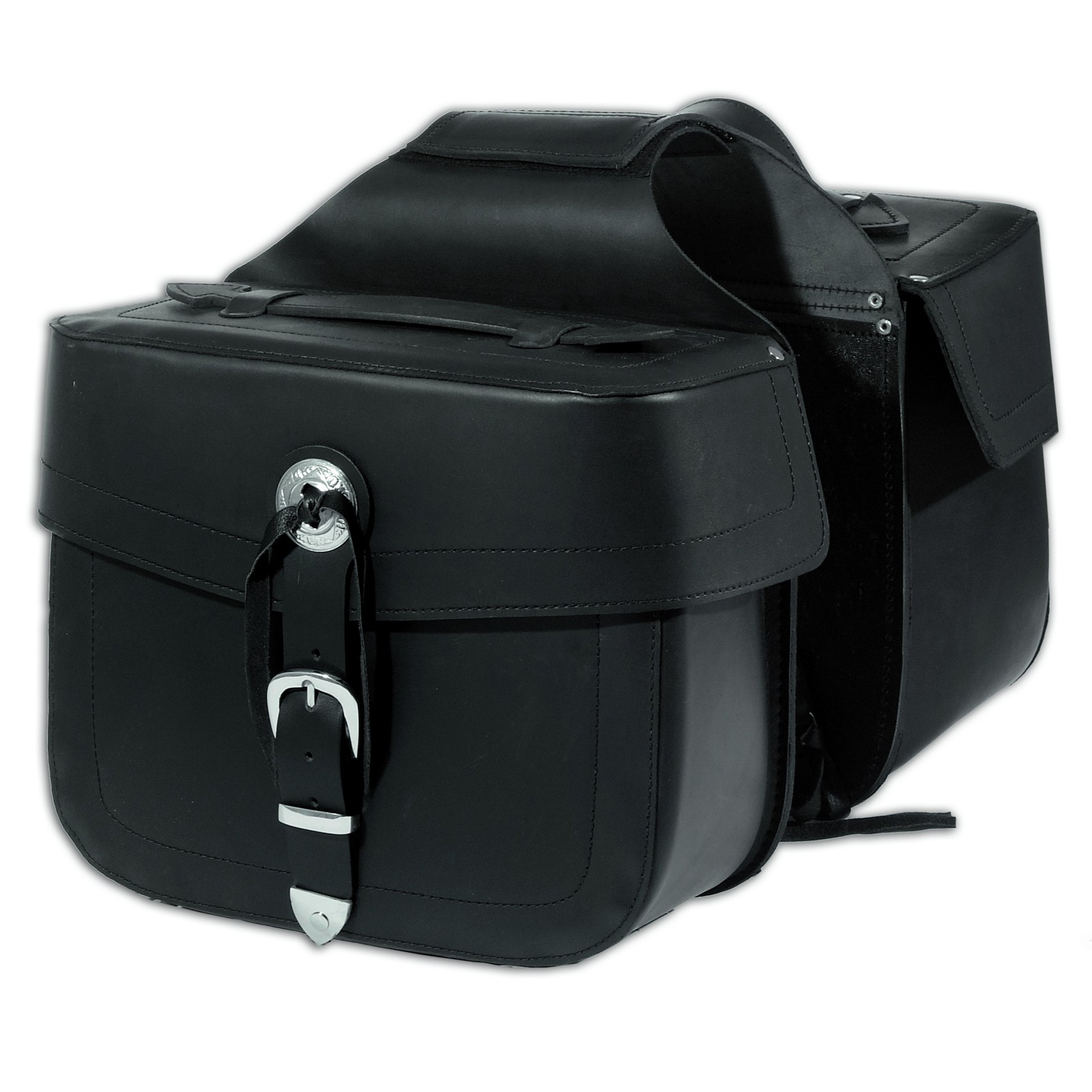 Borsa Bisaccie Laterali Universali Moto Custom Chopper Bobber Nero