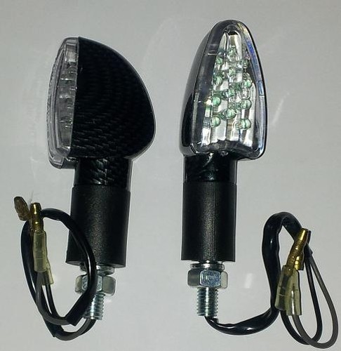 Coppia Indicatori Direzione Frecce Moto LED Custom Naked Universali Carbonio