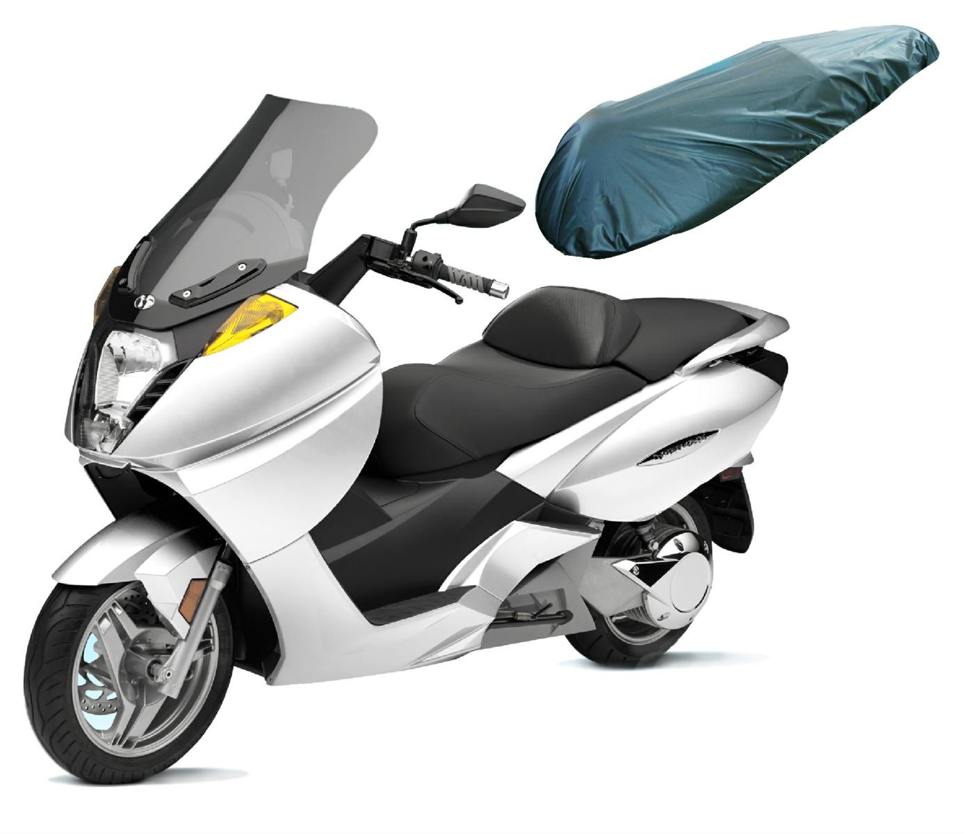 Coprisella Impermeabile Universale Maxi Scooter Moto Copertura Sella Nero M