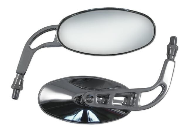 Specchio Moto Retrovisore Coppia Specchietti Chopper Custom Cromo DX+SX