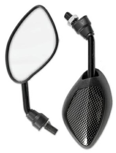 Ricambio Moto Coppia Specchietti Specchio Retrovisore Scooter Naked Carbon DX+SX