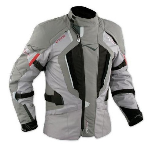 Giacca Touring Moto Cordura Tessuto Protezioni CE Impermeabile Grigio