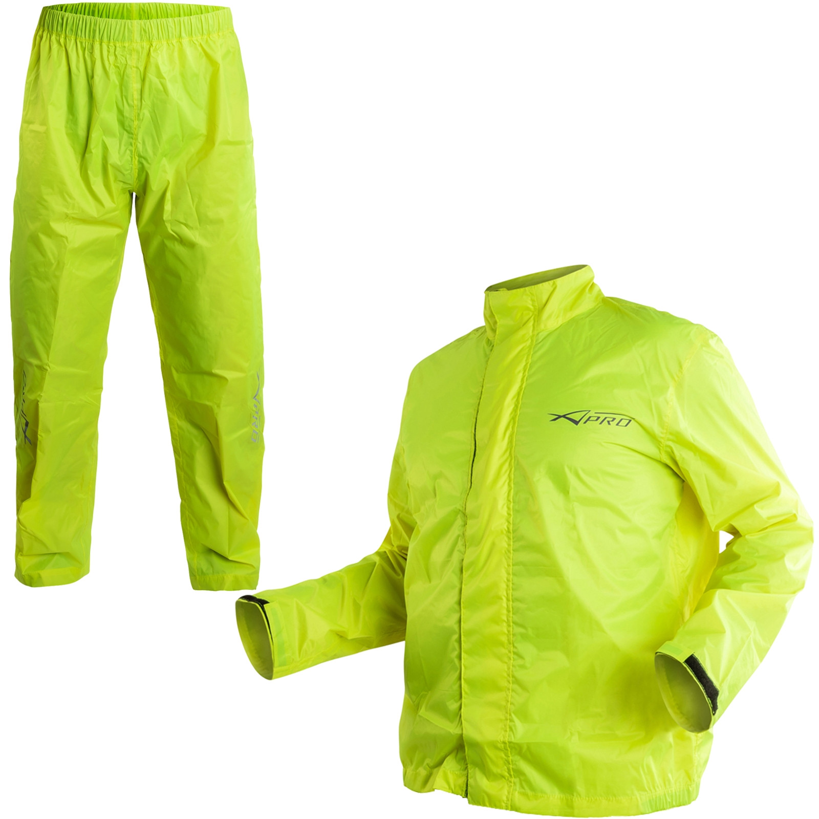 Tuta Impermeabile Antipioggia Giacca Moto Pantaloni Antiacqua Fluo Scooter 2pz