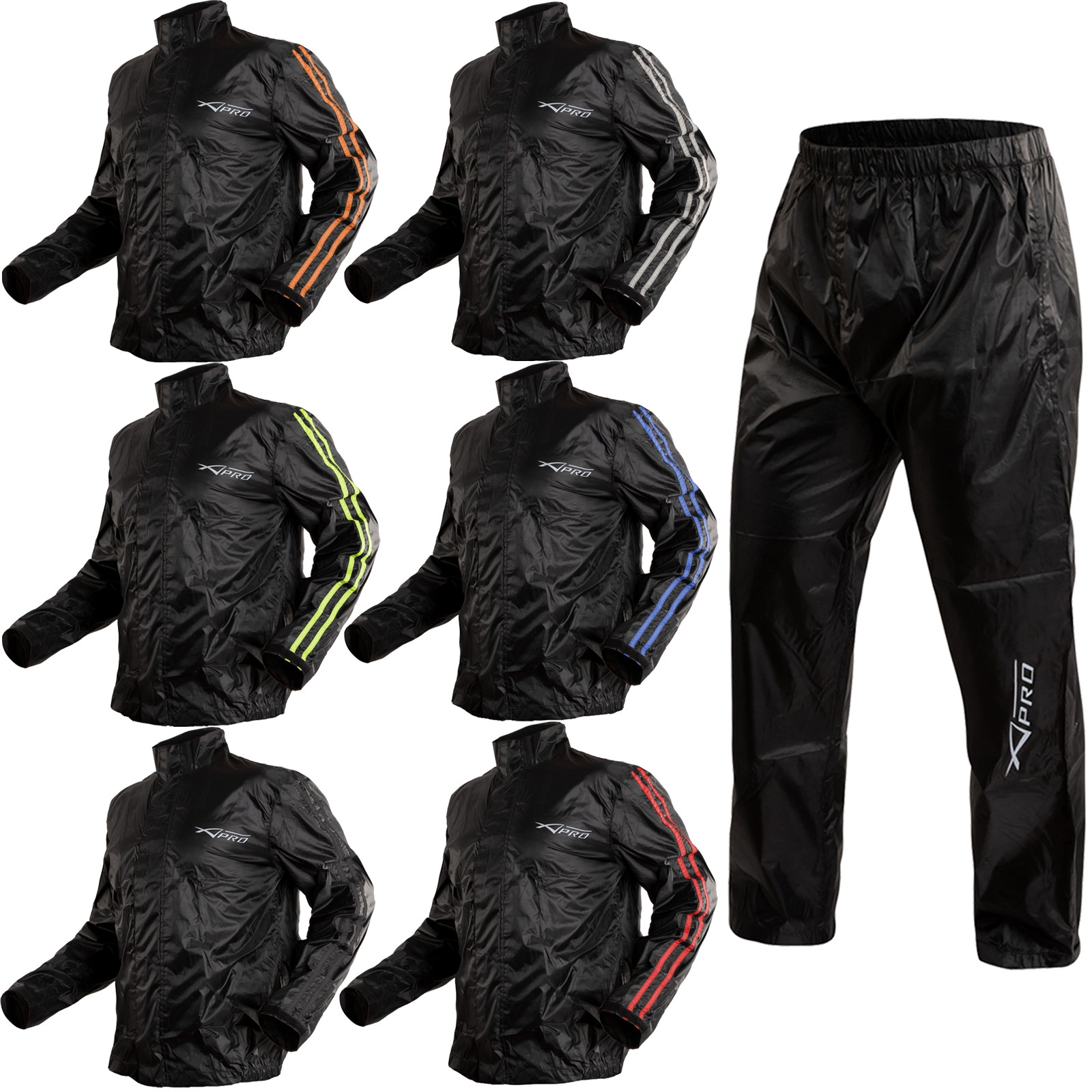 Waterproof-Trousers-Jacket-Rainproof-High-Visibility-Scooter-Moto-A-PRO-Composit