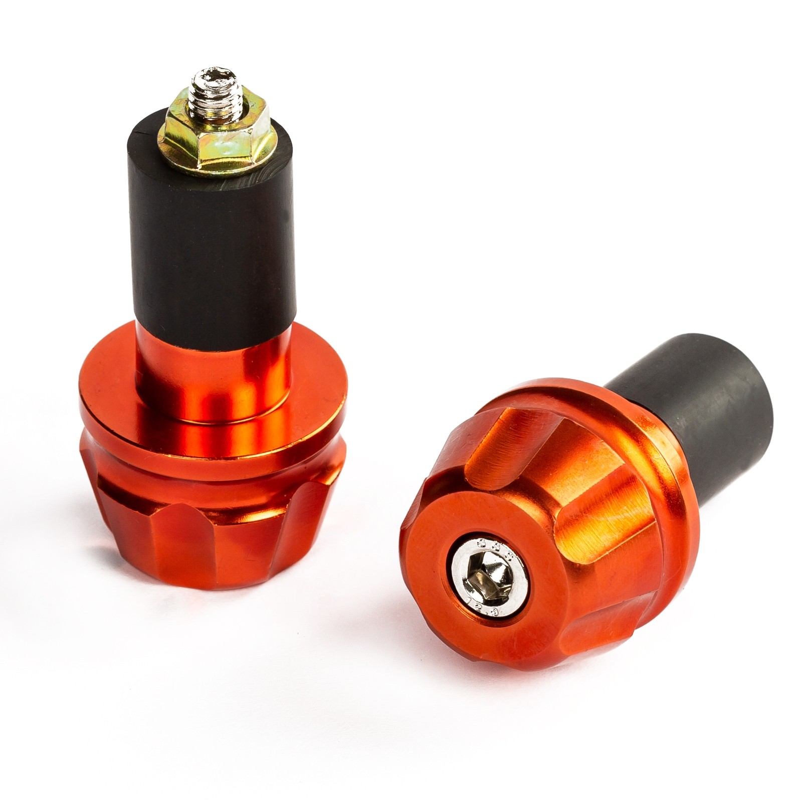 2x Contrappesi Stabilizzatori 17mm Manubrio Moto Scooter Alluminio Rosso
