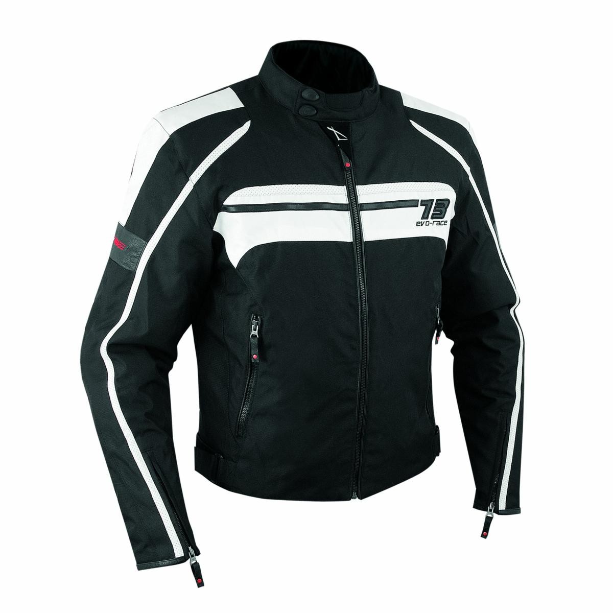 Giacca Moto Sport Custom Impermeabile Sfoderabile Tessuto Inserti Pelle Bianco