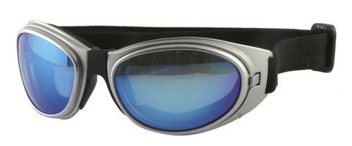 Occhiale Sottocasco Moto Scooter Custom Occhiali Sole Bicicletta Argento