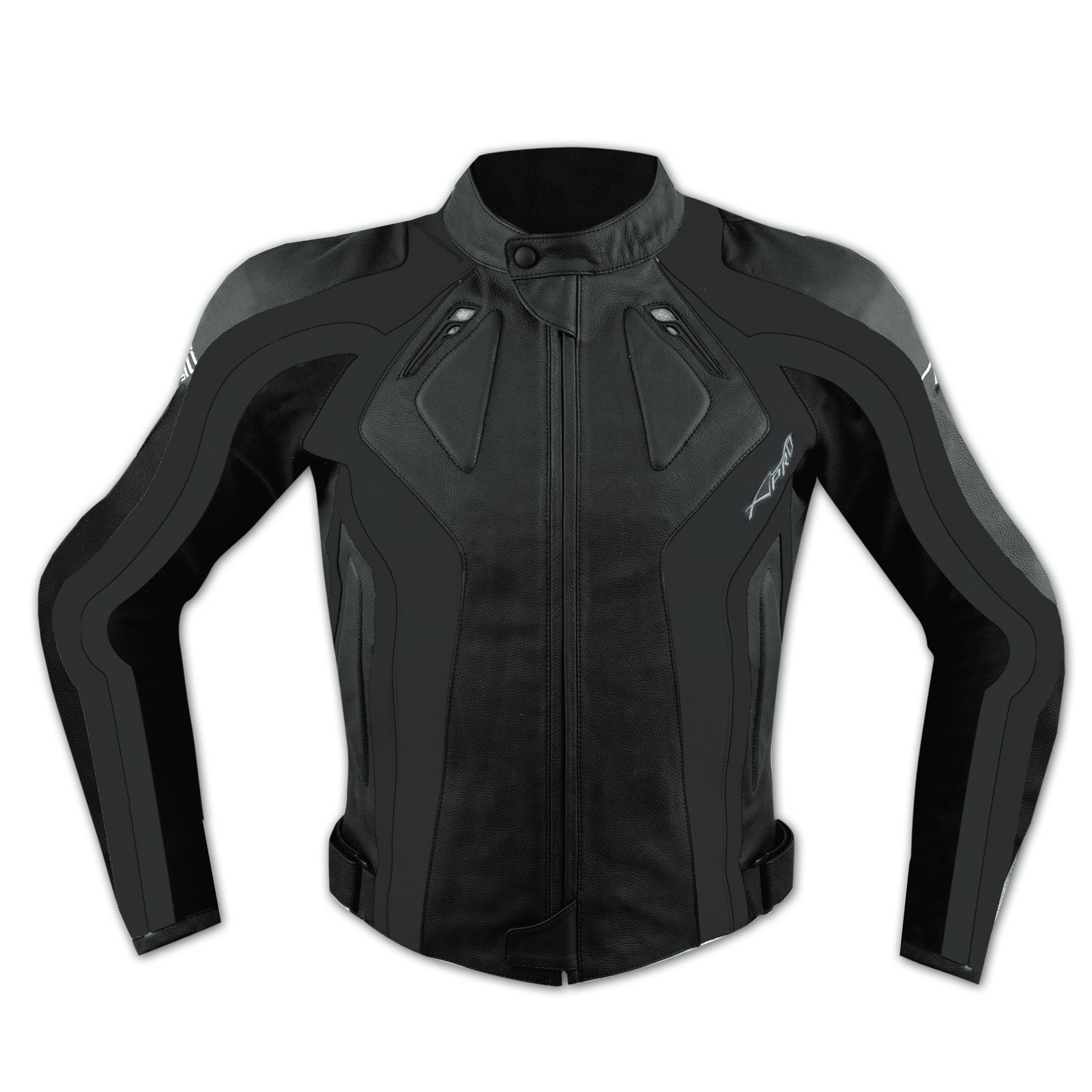 Giacca Racing Sport Pelle Moto Giubbino Protezioni Omologate Nero