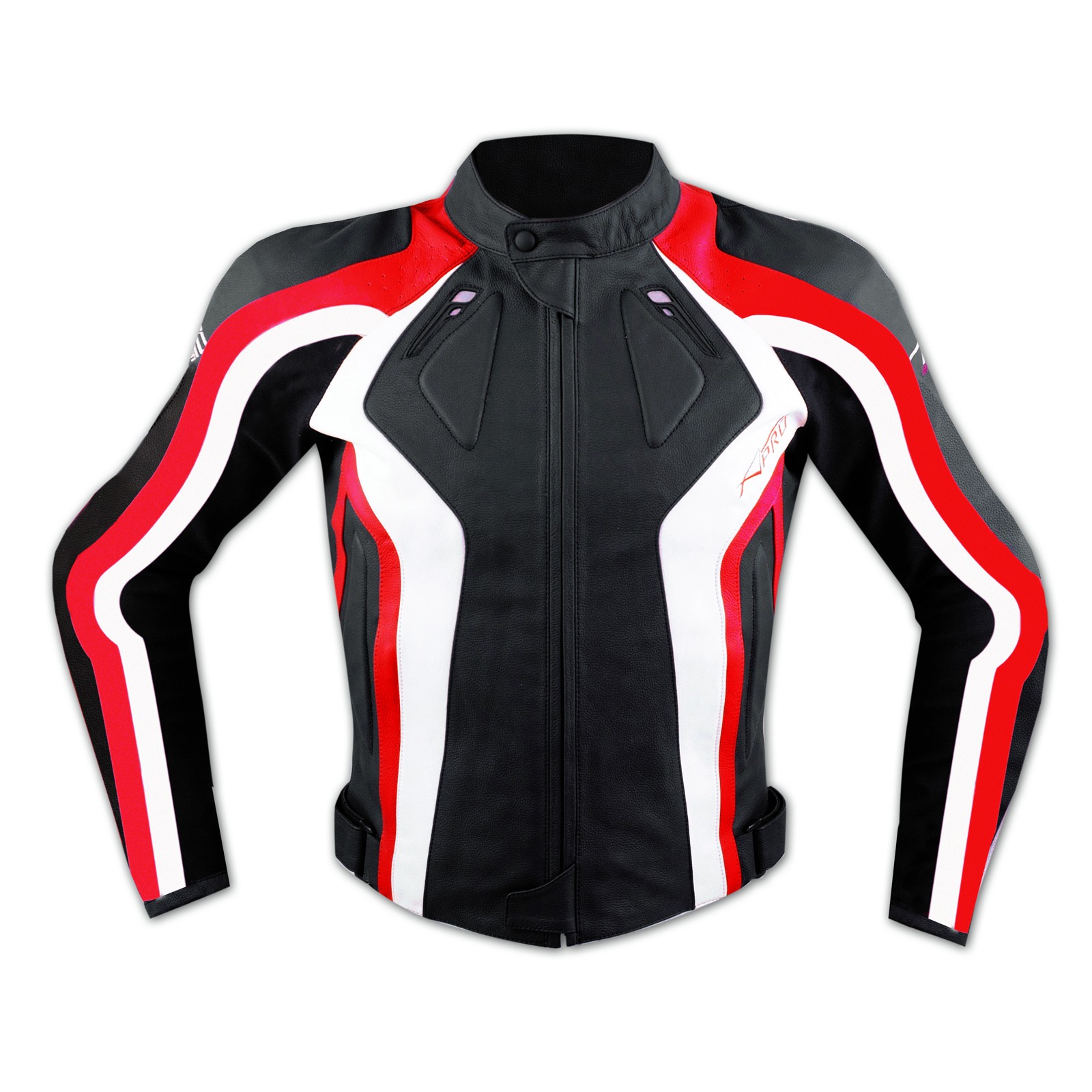 Giacca Racing Sport Pelle Moto Giubbino Protezioni Omologate Rosso