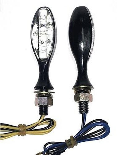 Frecce Indicatori Direzione Led Moto Custom Naked Universali Metallo  Nero