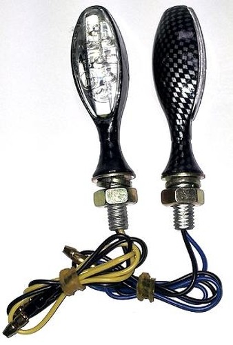 Frecce Indicatori Direzione Led Moto Custom Naked Universali Metallo  Carbonio