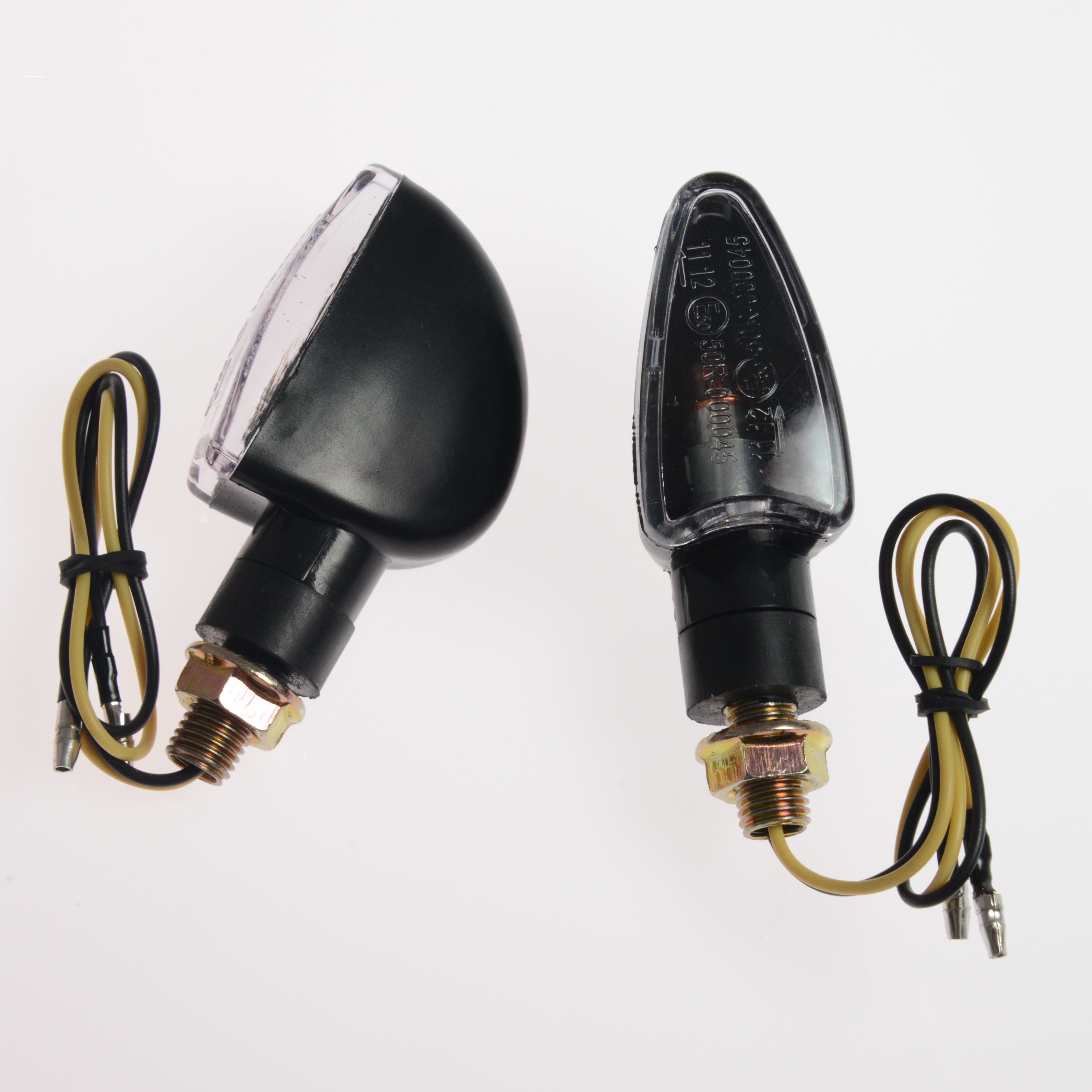 Coppia Indicatori Direzione Frecce Moto Universali Sport Scooter Naked  Nero