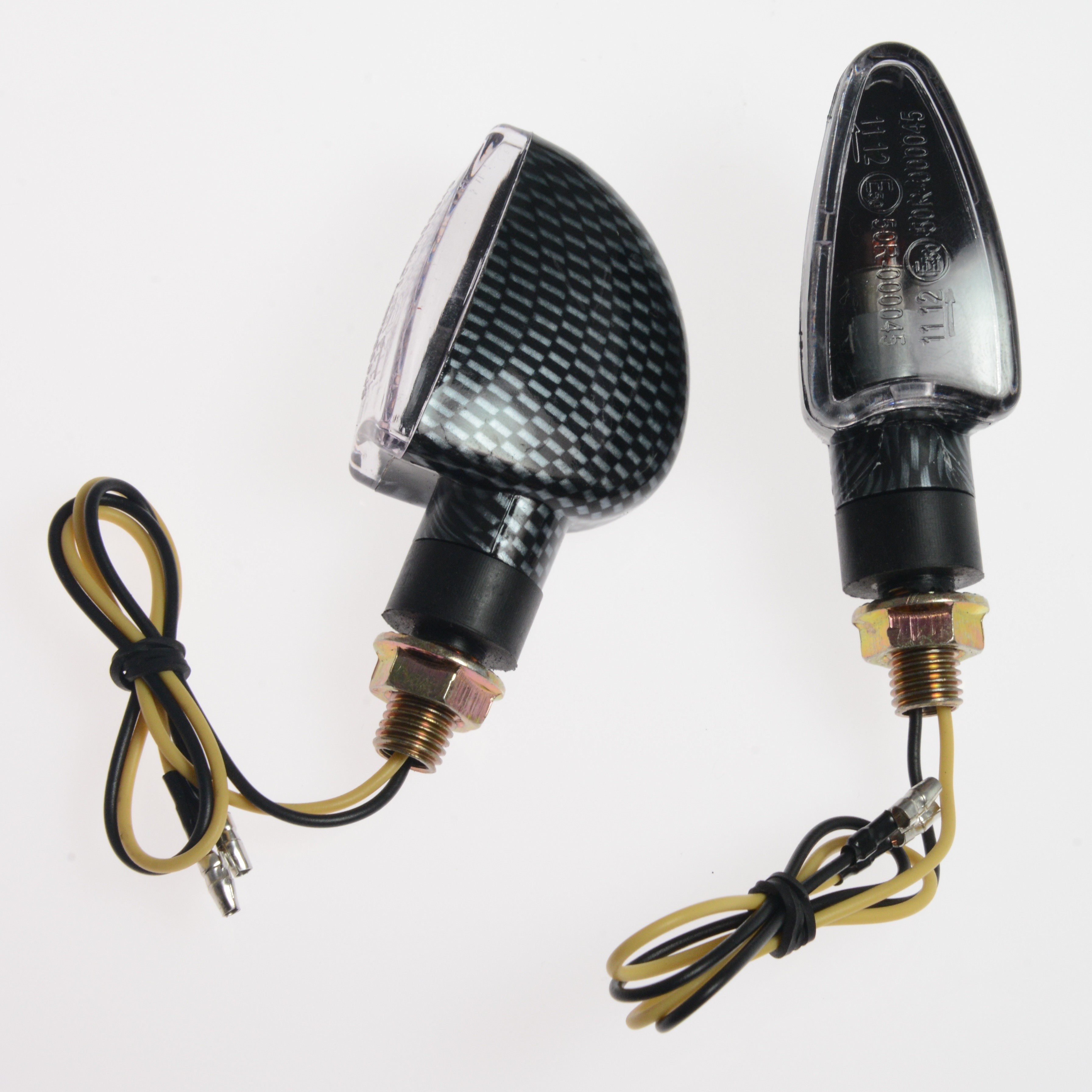 Coppia Indicatori Direzione Frecce Moto Universali Sport Scooter Naked  Carbonio