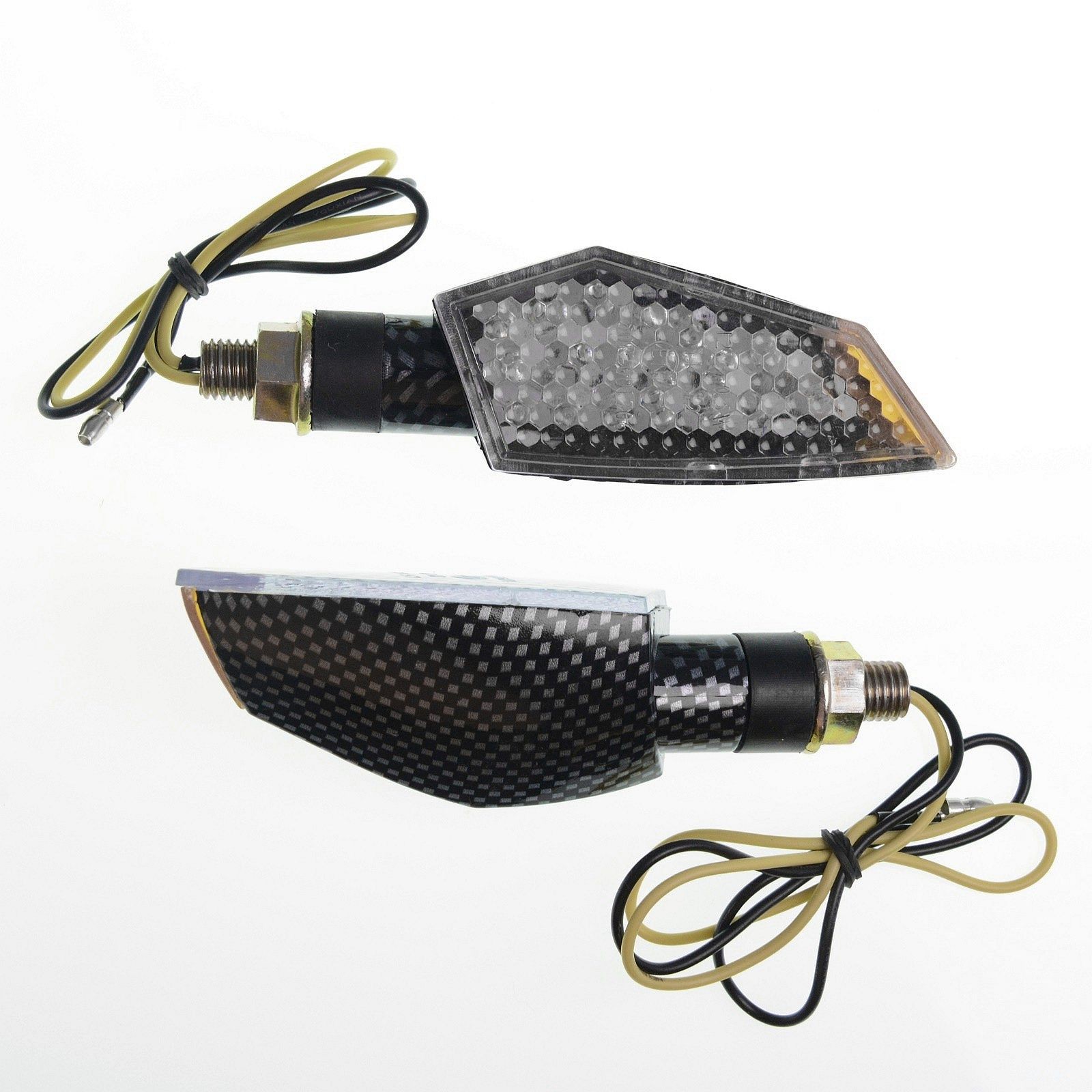 Coppia Frecce Moto Led Universali Indicatori Direzione Touring Naked  Carbonio