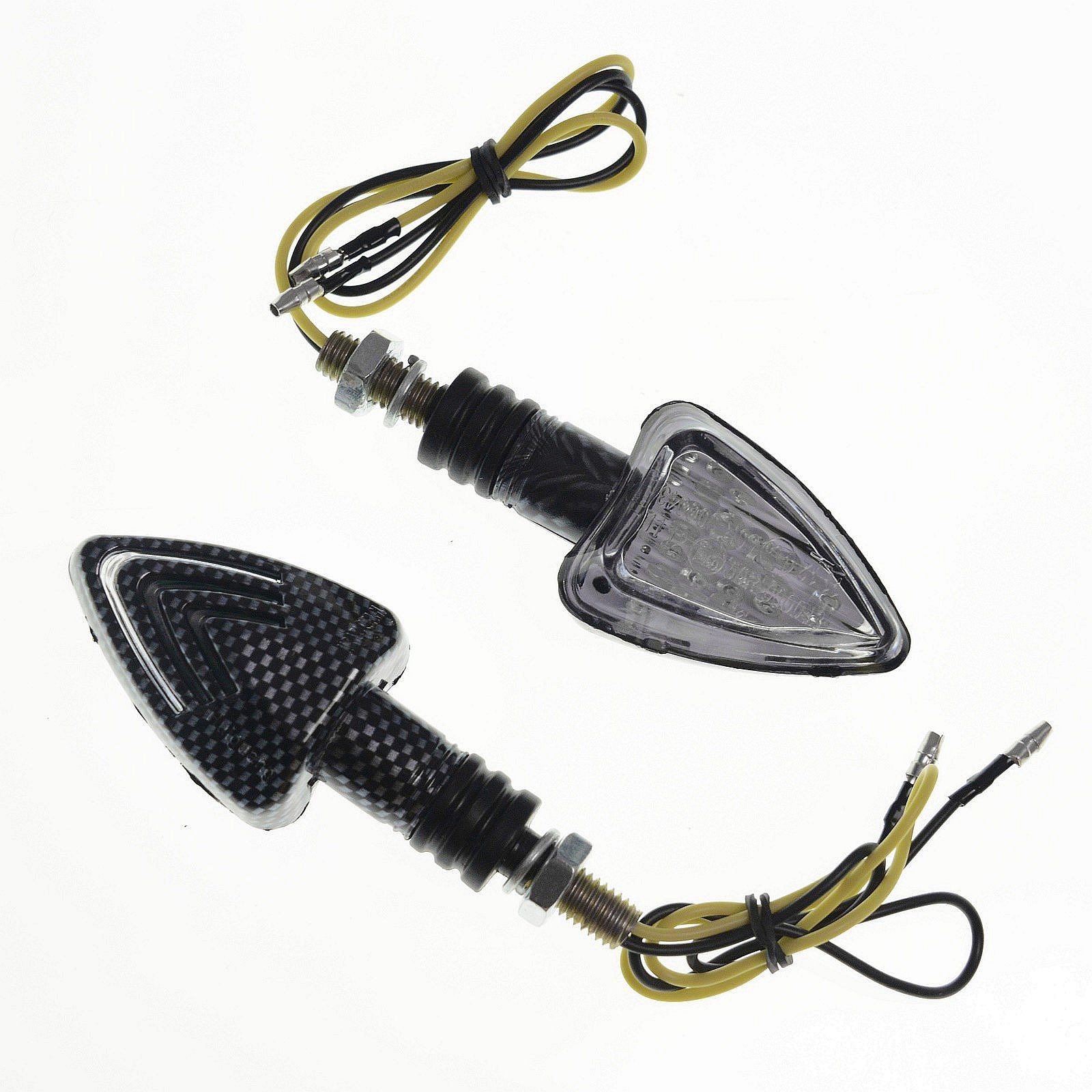 Coppia Frecce Moto Led Universali Indicatori Direzione Touring Sport Carbonio