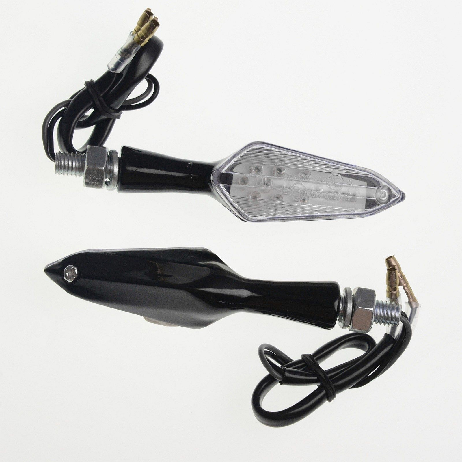 Coppia Frecce Universali Moto Led Indicatori Direzione Naked Sport Nero