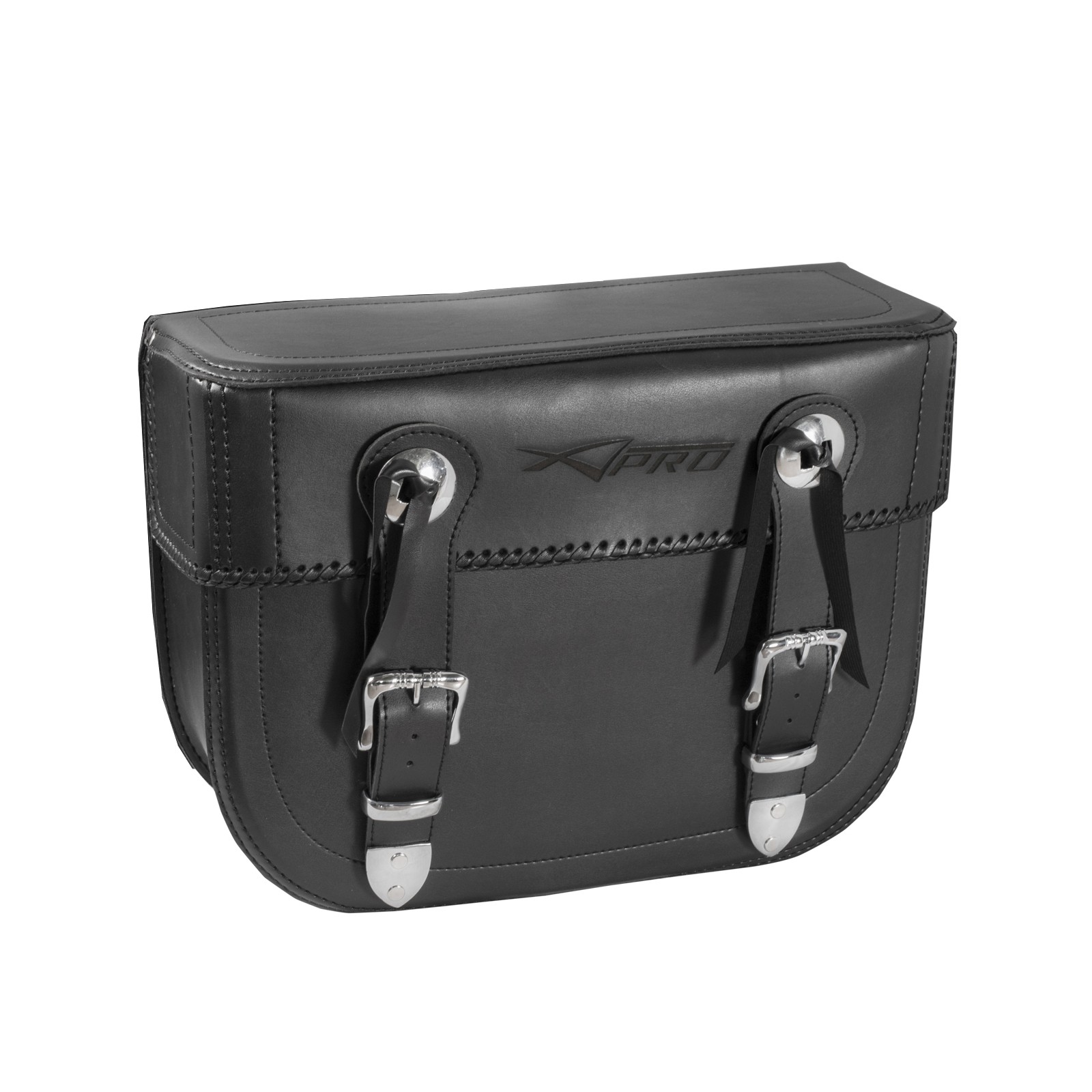 Borsa Singola Bisaccia Laterale Universali Moto Custom Chopper Bobber Nero