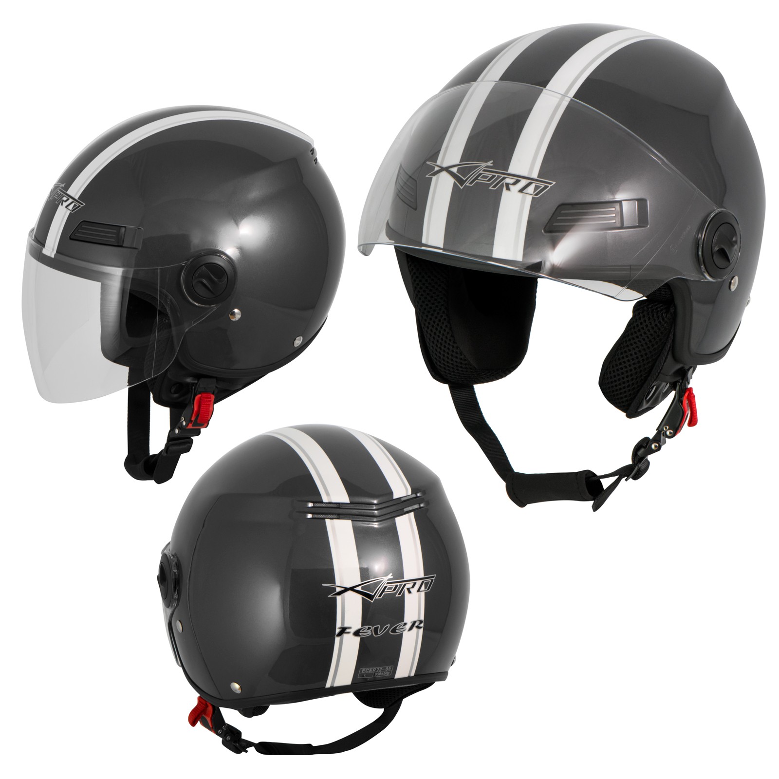 Jet Helmet Sniper A-Pro Casco Grey Sonicmotoshop