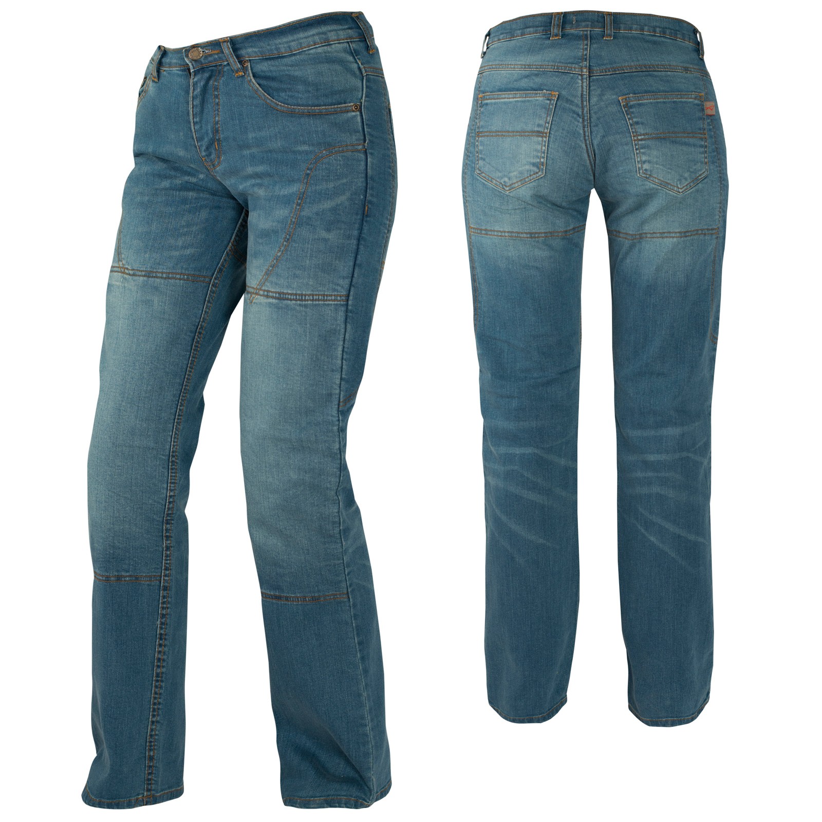 Jeans Donna Pantaloni Lady Moto Protezioni Omologate Rinforzi Aramid Blu