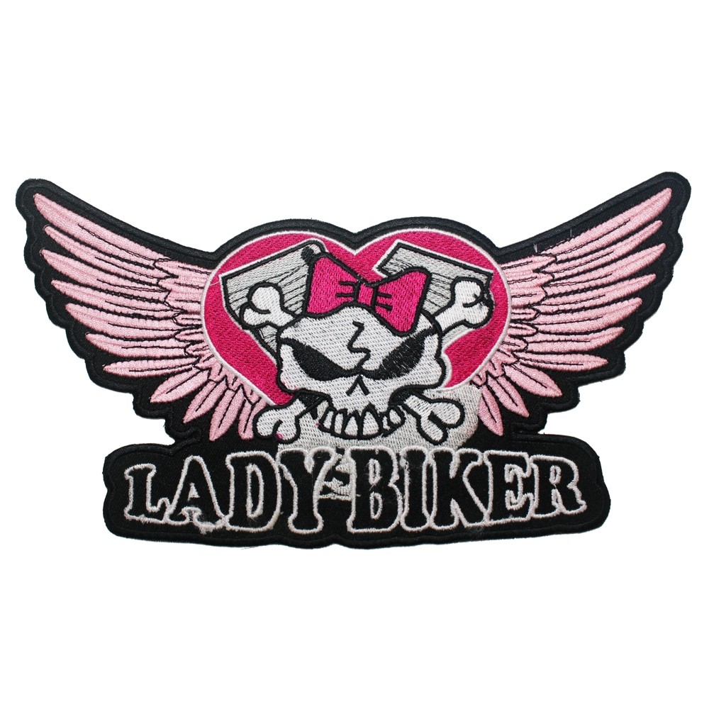 Abbigliamento Moto e Accessori - Toppa Donna Motociclista Patch Termoadesiva  Colorata Tessuto Lady Biker Moto