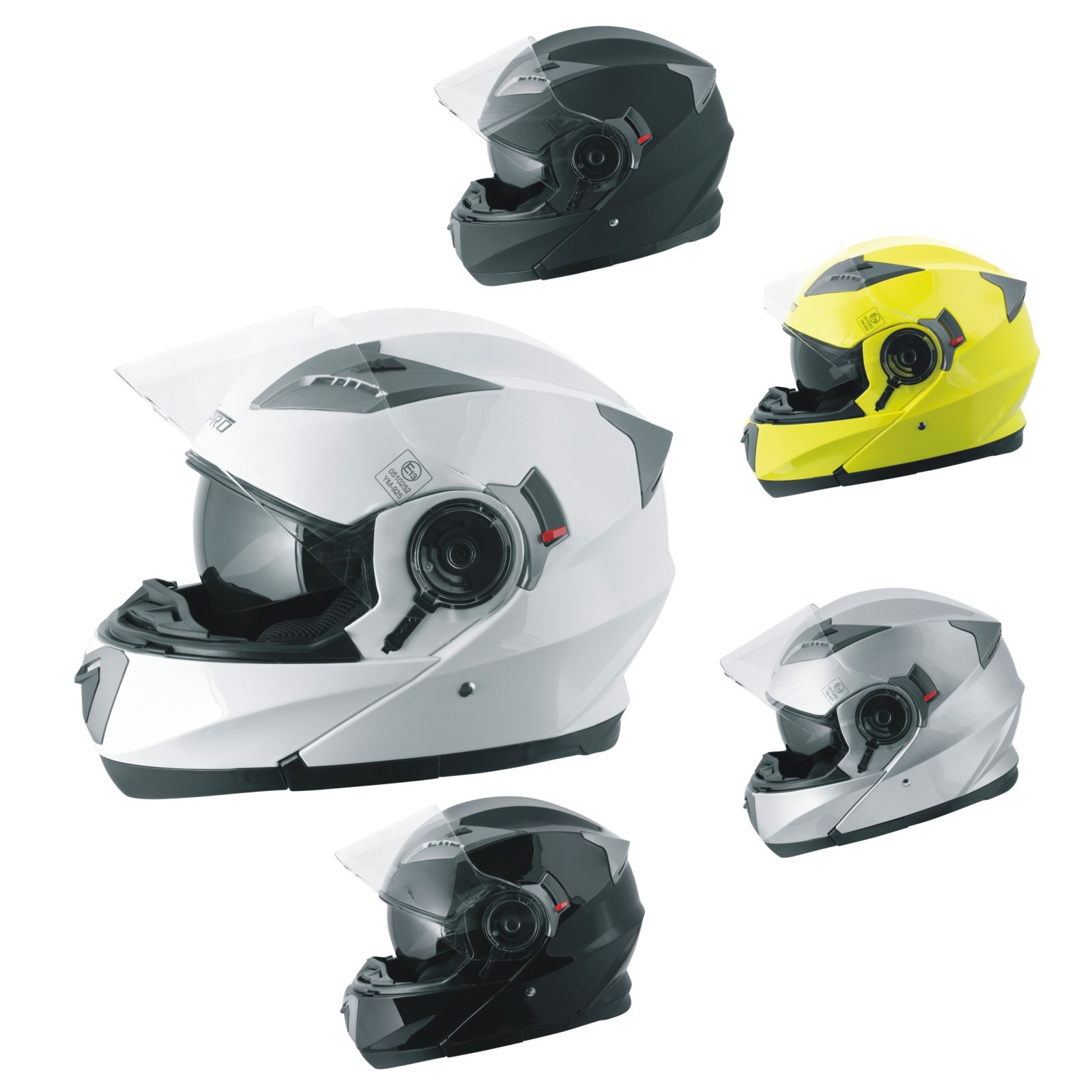Casco Integrale Moto ECE 22-05 Visiera Parasole Modulare Fluo M