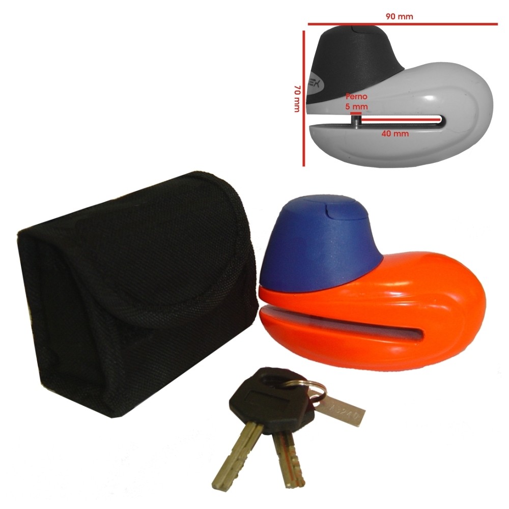 Disco Candado de acero de 5 mm de la motocicleta Scooter Tecla naranja