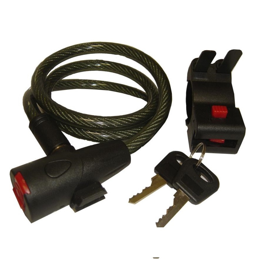 Motocicleta bloqueo de cable antirrobo de acero Bike Helmet D10mm L100cm