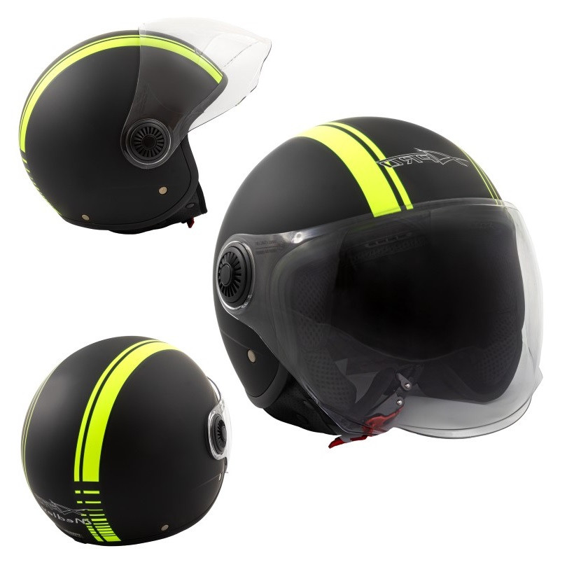 Casco Jet Medley A-Pro Casco Nero opaco rosso Sonic Motoshop Composito