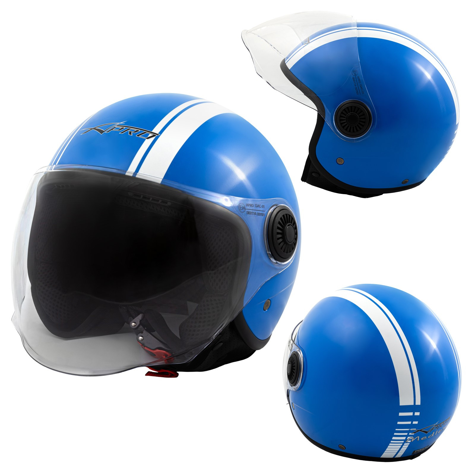 Jet Helmet Medley A-Pro Helmet Blue white Sonicmotoshop A-pro Composit