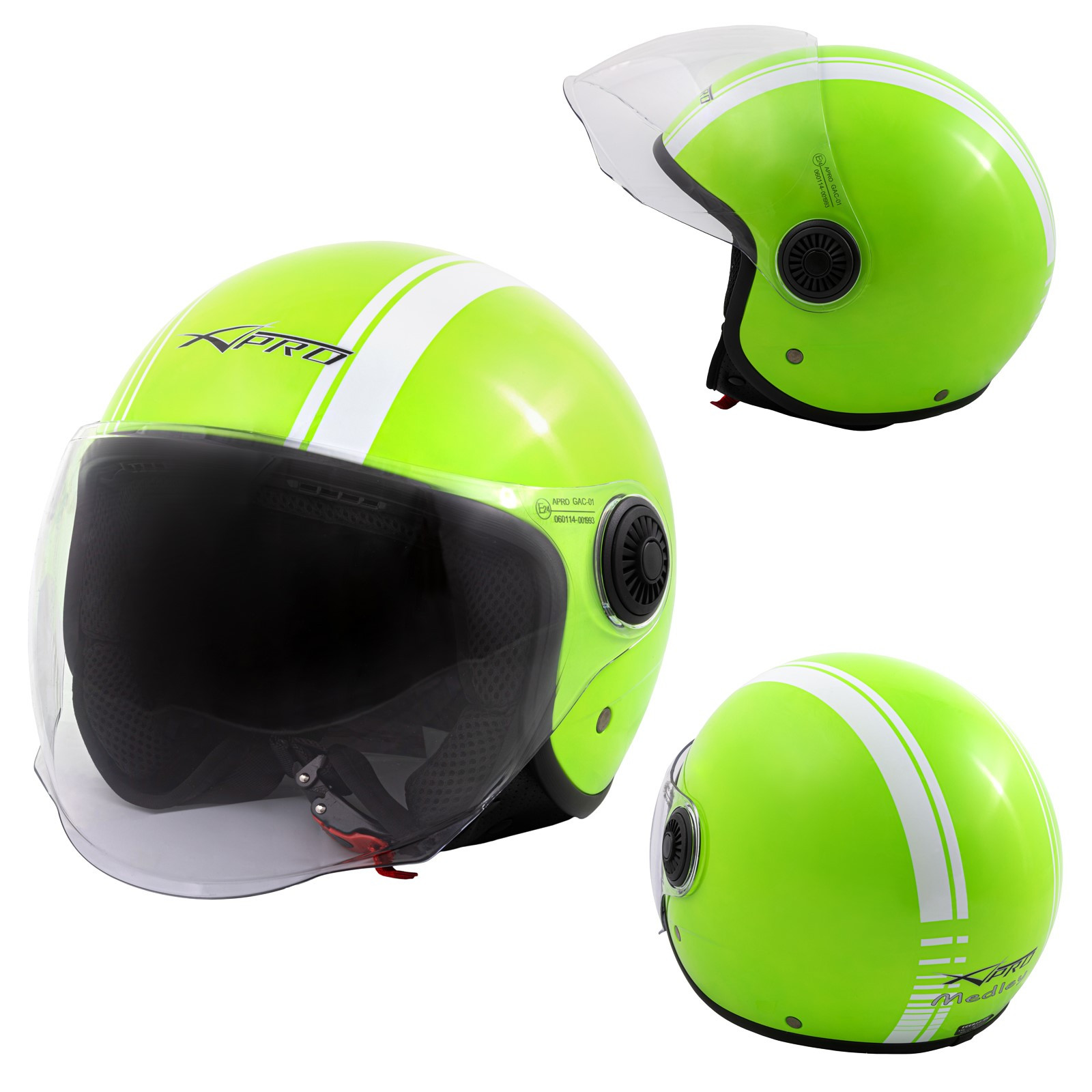 Jet Helmet Medley A-Pro Moto green white Sonicmotoshop Composit