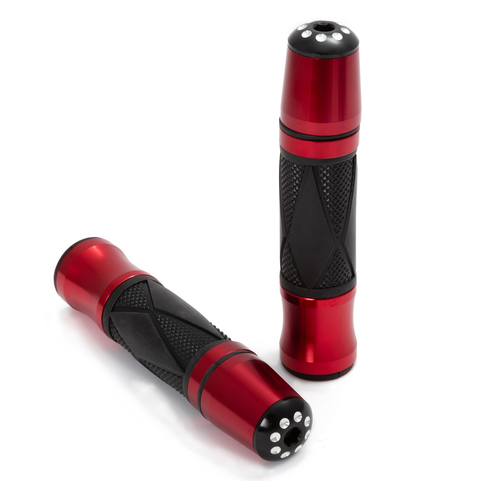 APro Manopole Custom Metallo Anti Vibrazioni Moto Manubrio Universali Rosso