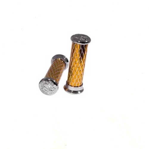 Coppia Manopole Moto Scooter Custom Universali Manubrio Diametro 24/22  Oro