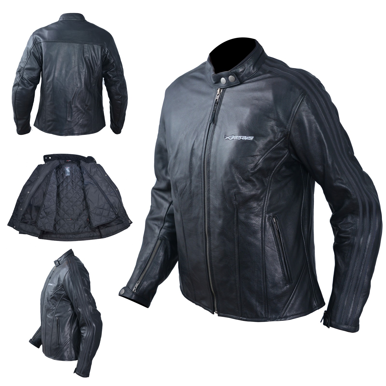 Giacca Pelle Donna Moto Protezioni CE Fodera Termica Removibile