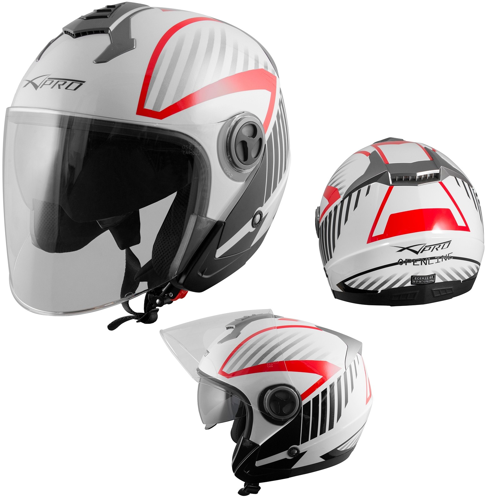 Abbigliamento Moto e Accessori - Casco Jet Moto Omologato ECE 22