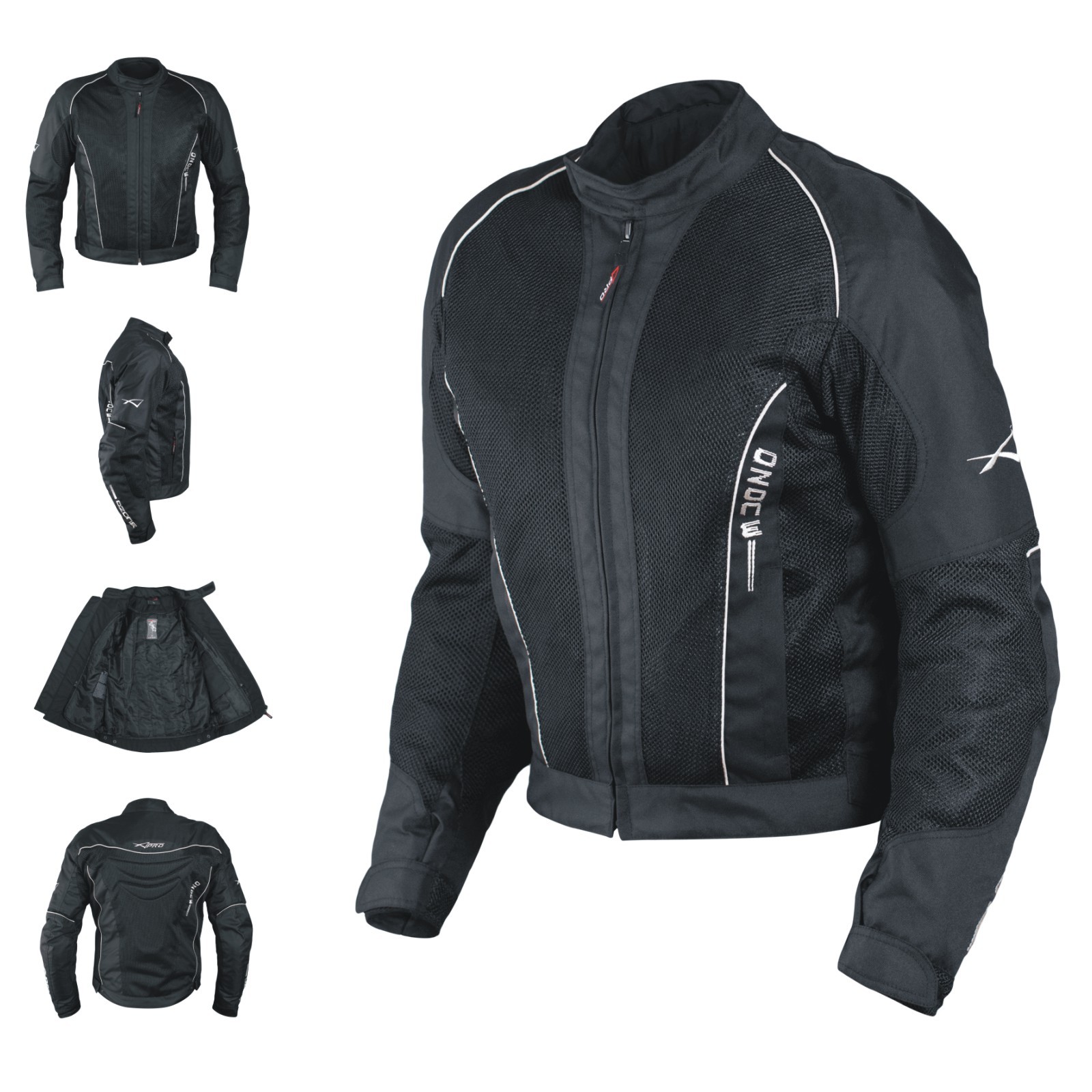 Giacca Giubbino Mesh Traforato Traspirante Tessuto Tecnico Moto Sport Nero