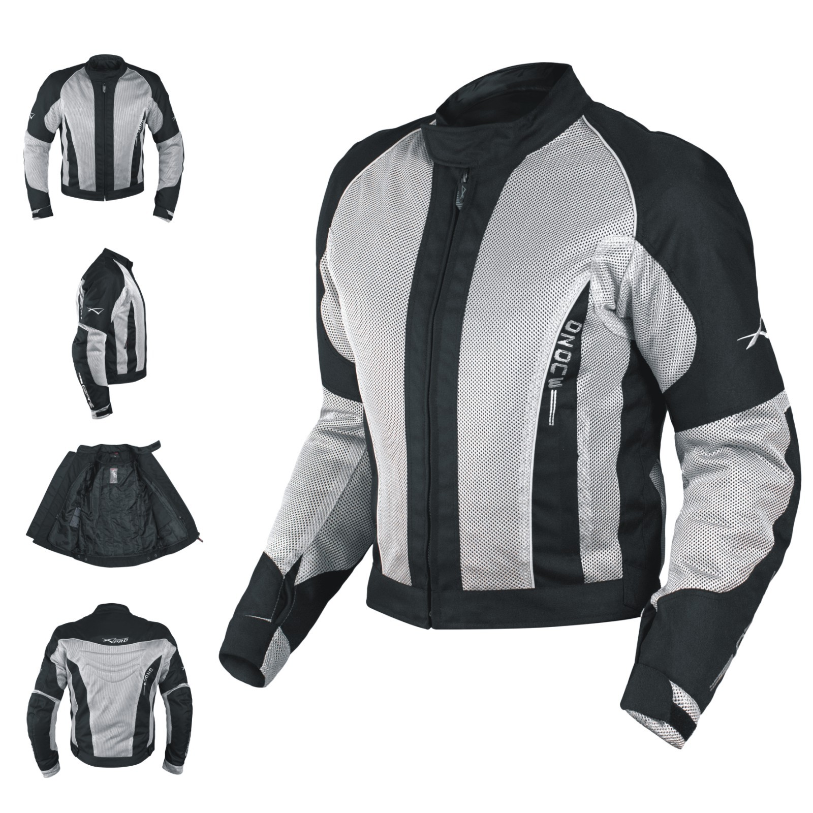 Giacca Giubbino Mesh Traforato Traspirante Tessuto Tecnico Moto Sport Grigio