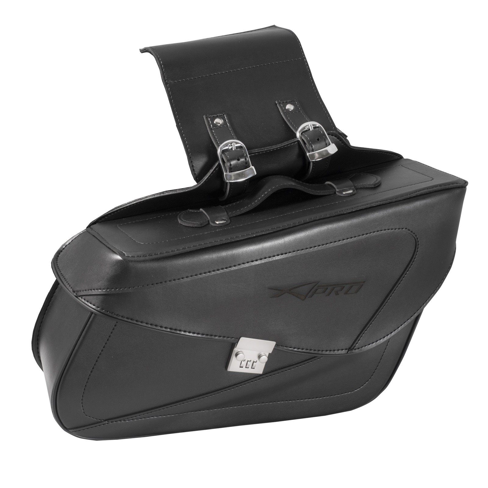Borsa singola laterale Moto Custom Universali Mono Chopper Nero