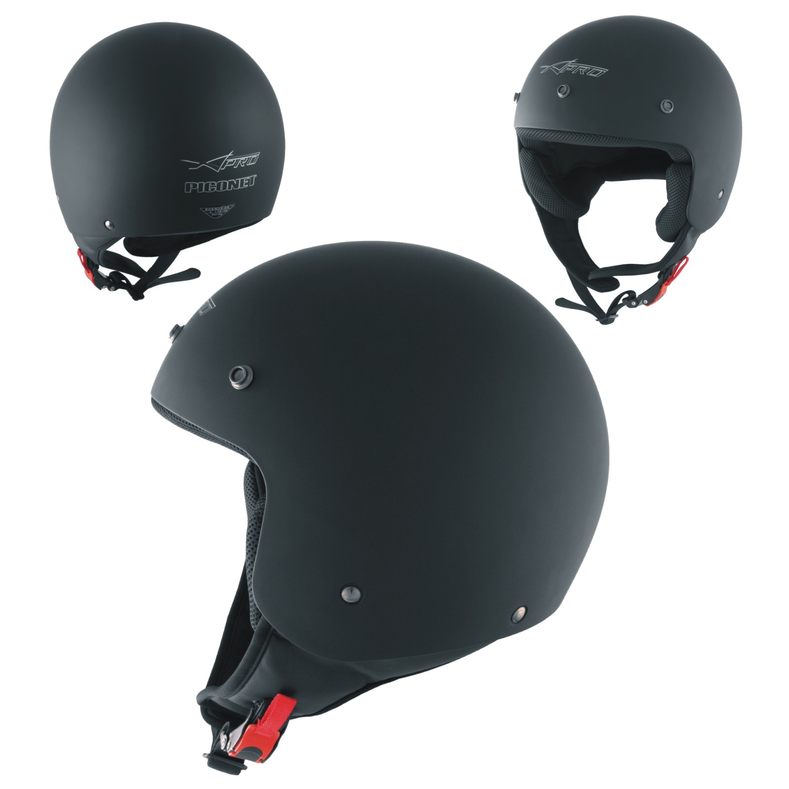 Casco Jet Visiera Scooter Moto Quad Omologato ECE 22 05 Nero Satinato