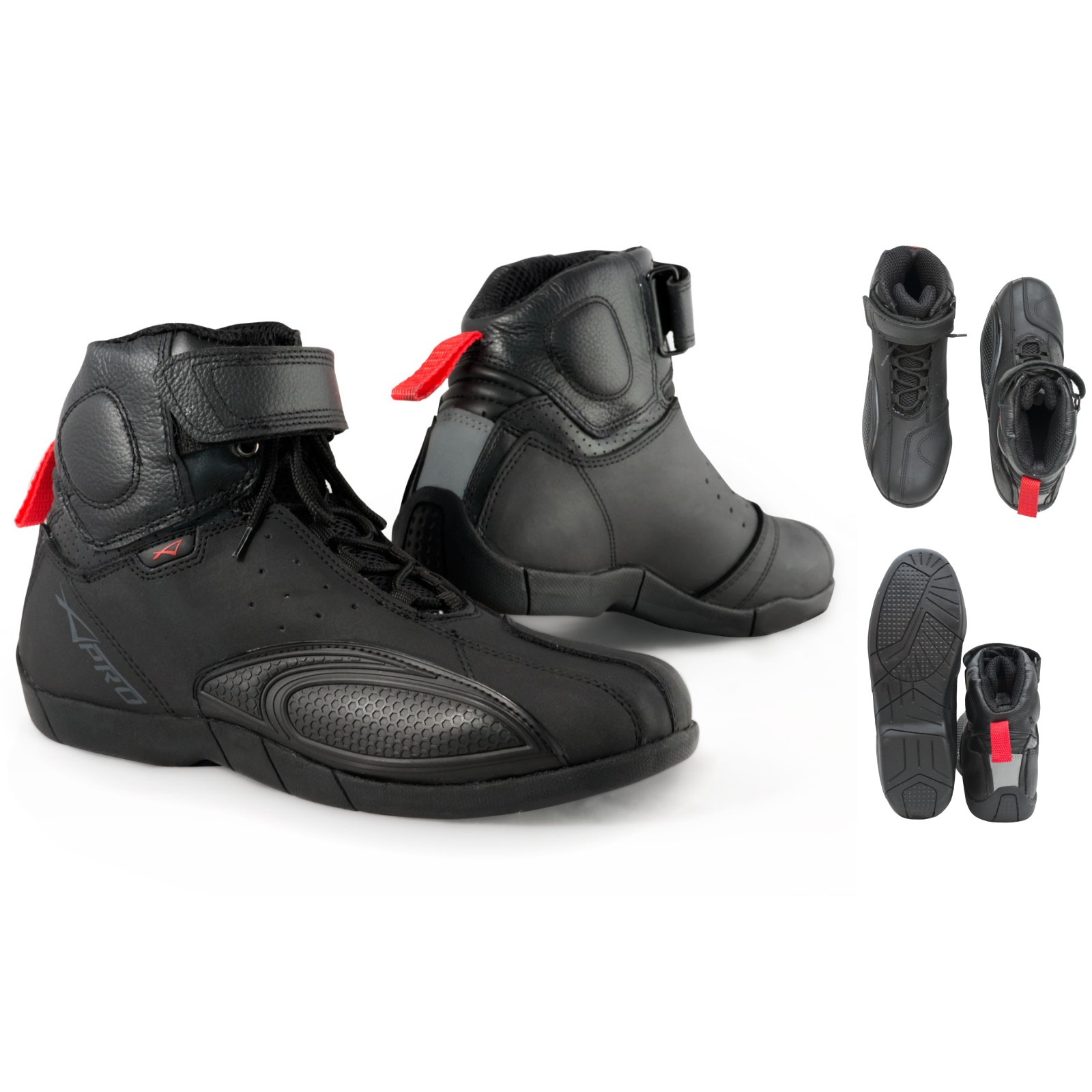 Abbigliamento Moto e Accessori Scarpa Stivale Moto Sport Tecnico Turismo Pelle Nero SonicMotoShop