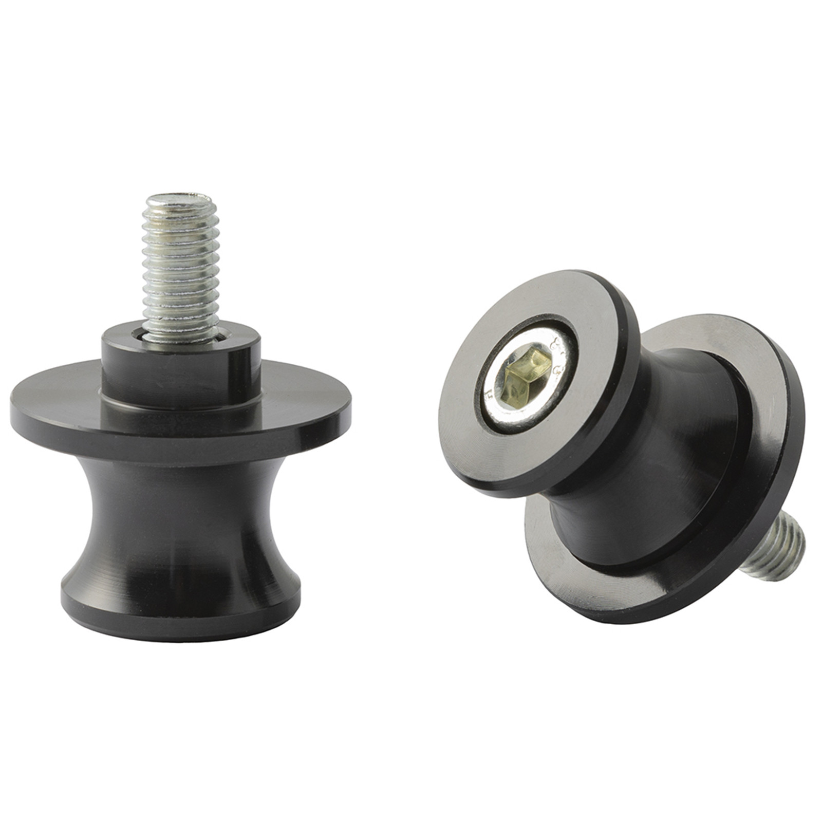 Bobbin Spools Swingarm Paddock Stand Adaptors M10 Motorbike Motorcycle Black