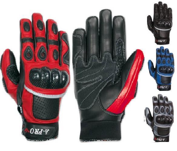 Guanti Moto Pelle Protezioni Carbonio Imbottiture Corto Sportivo Pista Estivo