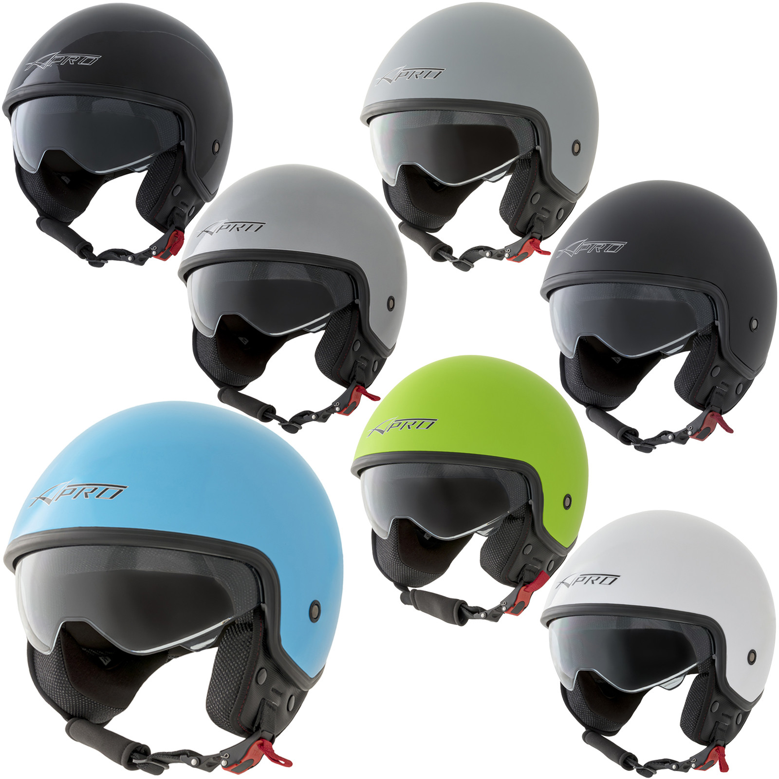 Casco Jet Zorax Nero Opaco L (59-60cm) - Omologato ECE 2206 Con Visiera Parasole
