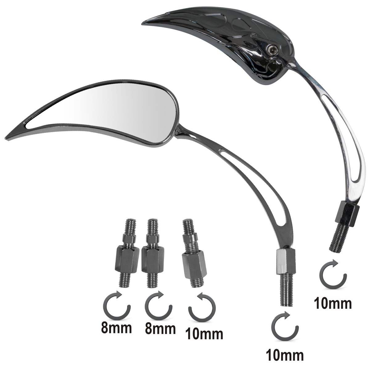 Specchietti Retrovisori Rotondi Per Moto Dreamizer - Diametro 8 Cm - Foto 3