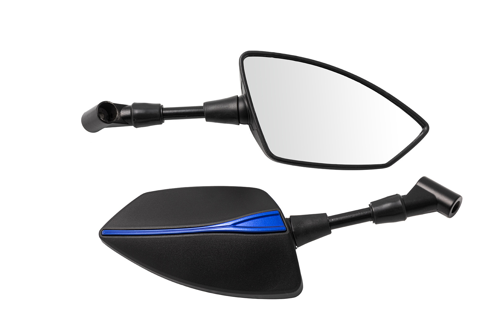 Specchietti Retrovisori Specchi Custom Moto Universali Blue 