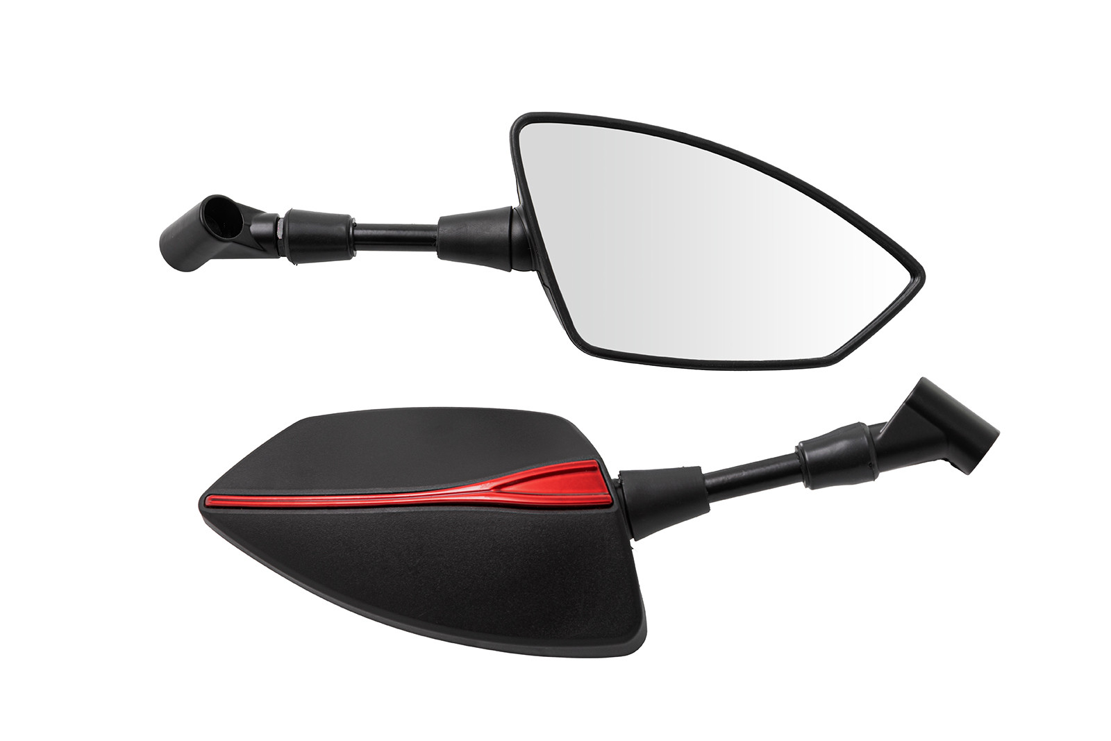 Specchietti Retrovisori Specchi Custom Moto Universali Metallo Rosso A Pro 