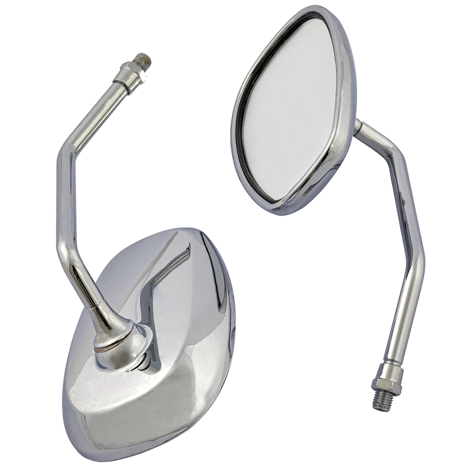 Abbigliamento Moto e Accessori - Coppia Specchietti Moto Custom Retrovisori  Specchi Cromati Grandi M10