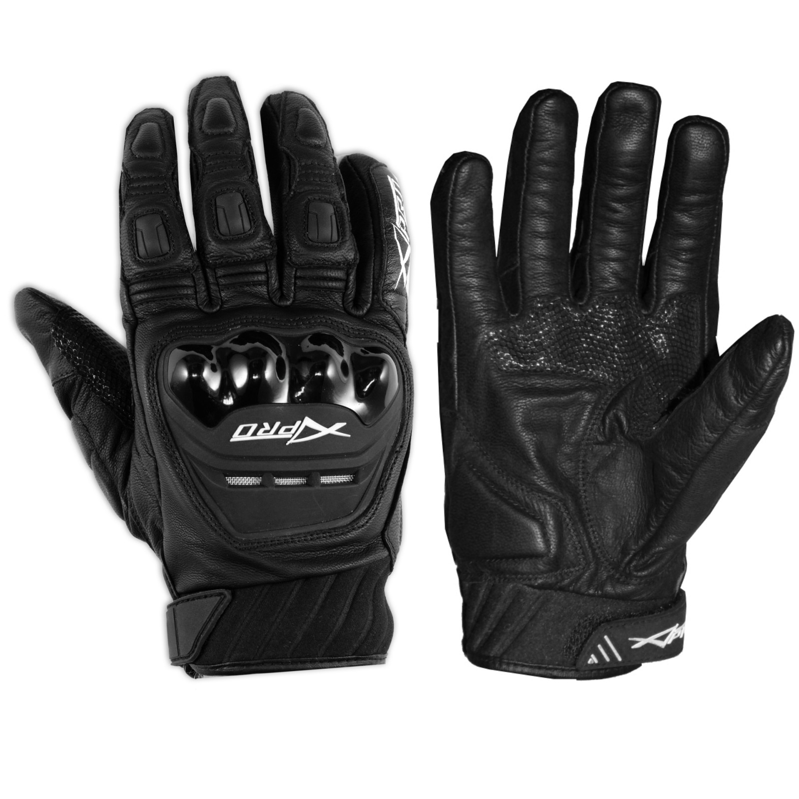 Guanto Moto Pelle Prese Aria Protezioni Corto Estivo Traspirante Sportivo Nero