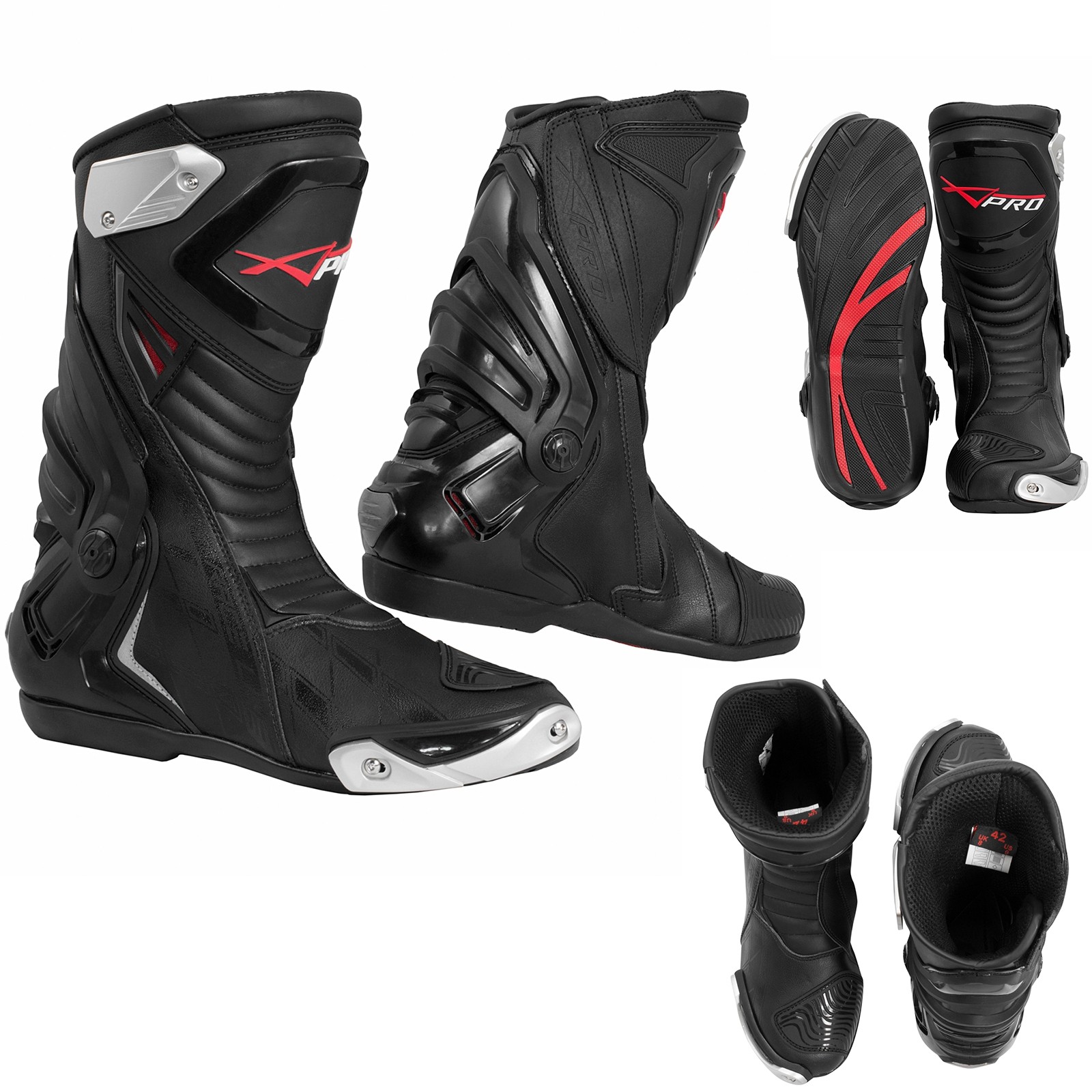 Supertech-Stivali-Boots-Motorcycle-Nero-Black-A-Pro-Sonic-Moto-Set