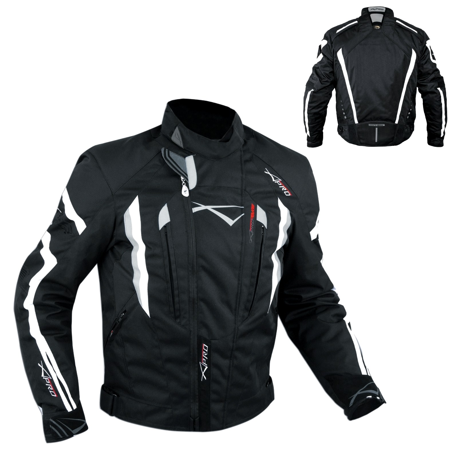 Giacca Cordura Moto Tessuto Impermeabile Touring Termica Sfoderabile Bianco